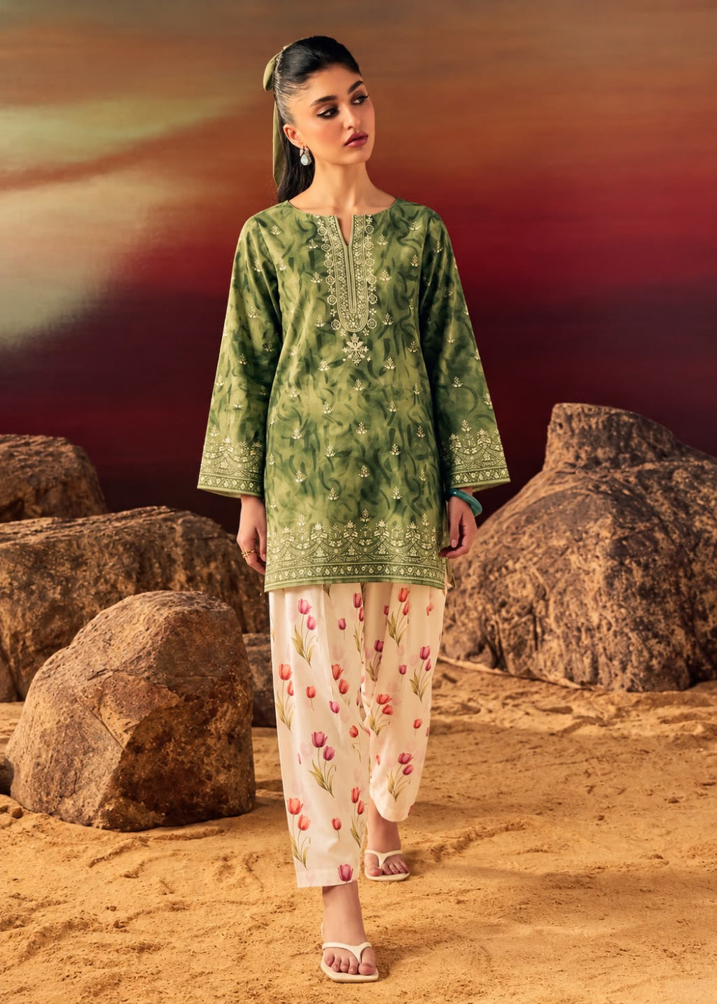 Floral Bareez Binyousaf 2PC