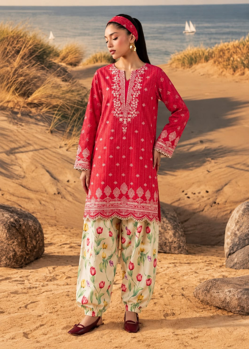 Floral Bareez Binyousaf 2PC