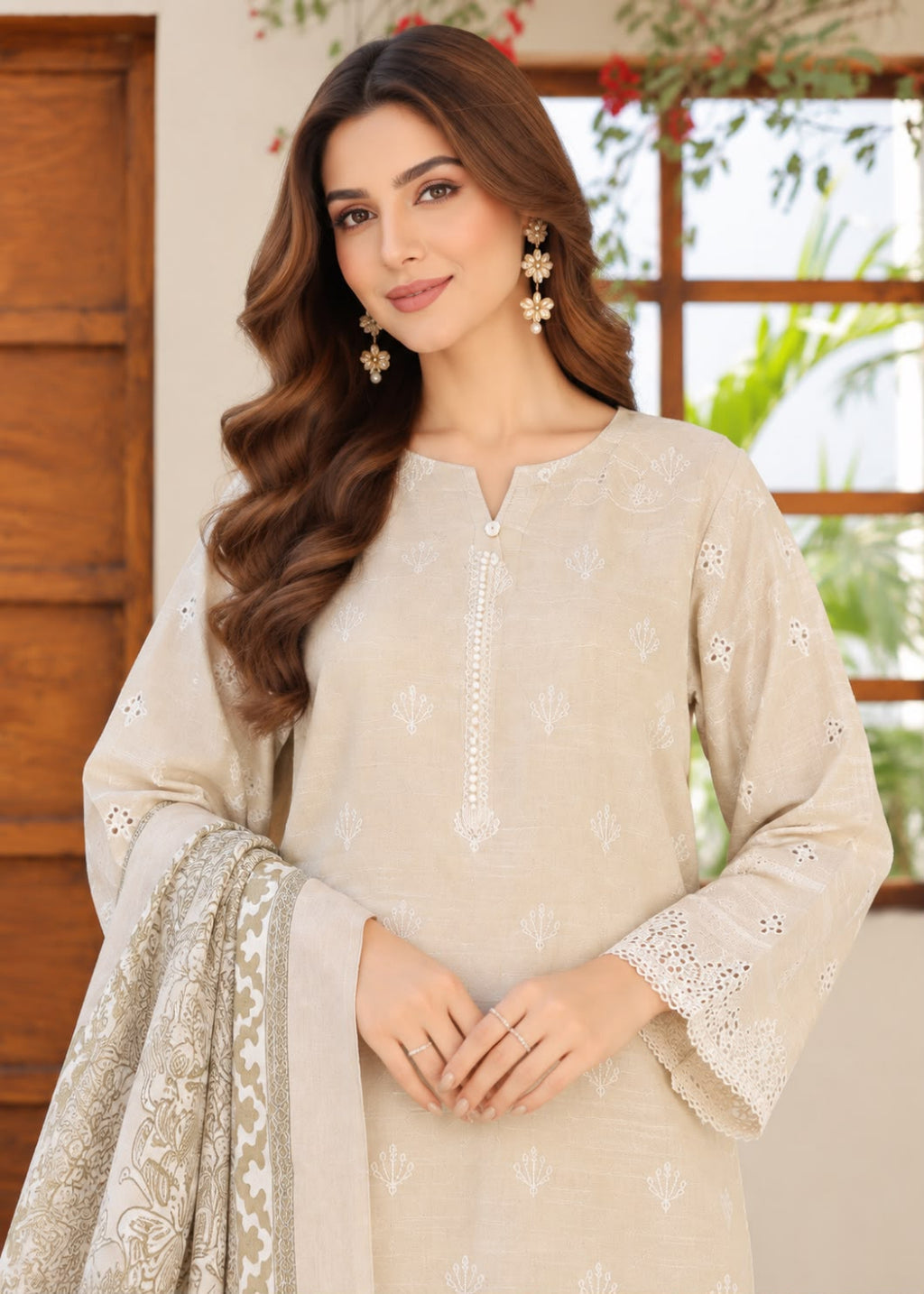 HZ Khaddar Emb Chikankari 3PC