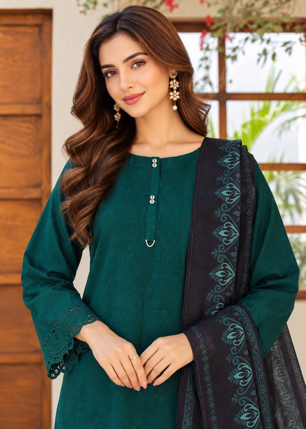 HZ Khaddar Emb Chikankari 3PC