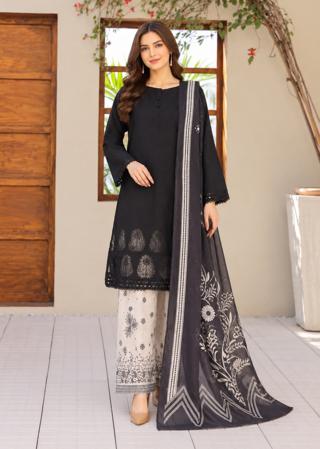 HZ Khaddar Emb Chikankari 3PC