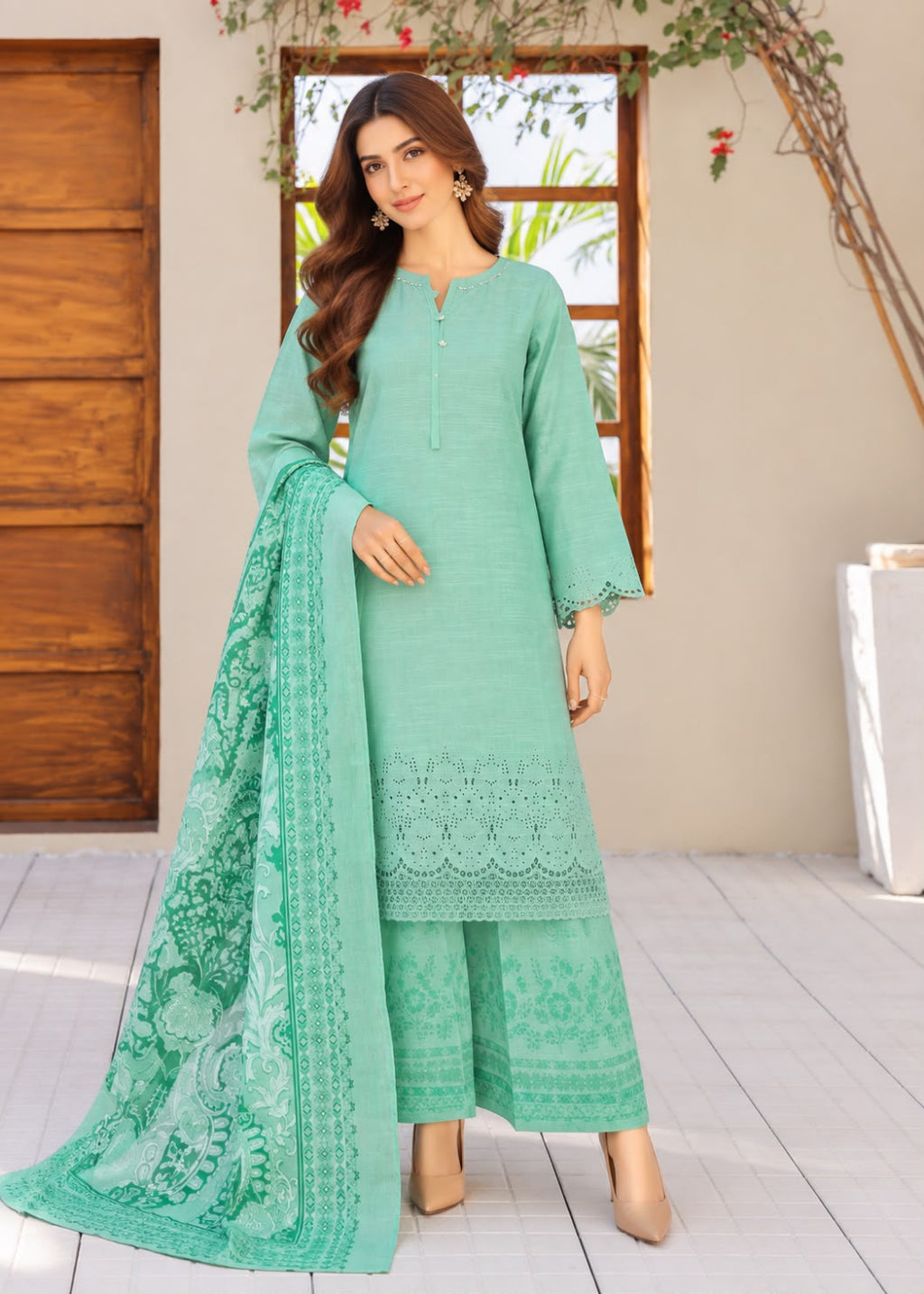 HZ Khaddar Emb Chikankari 3PC
