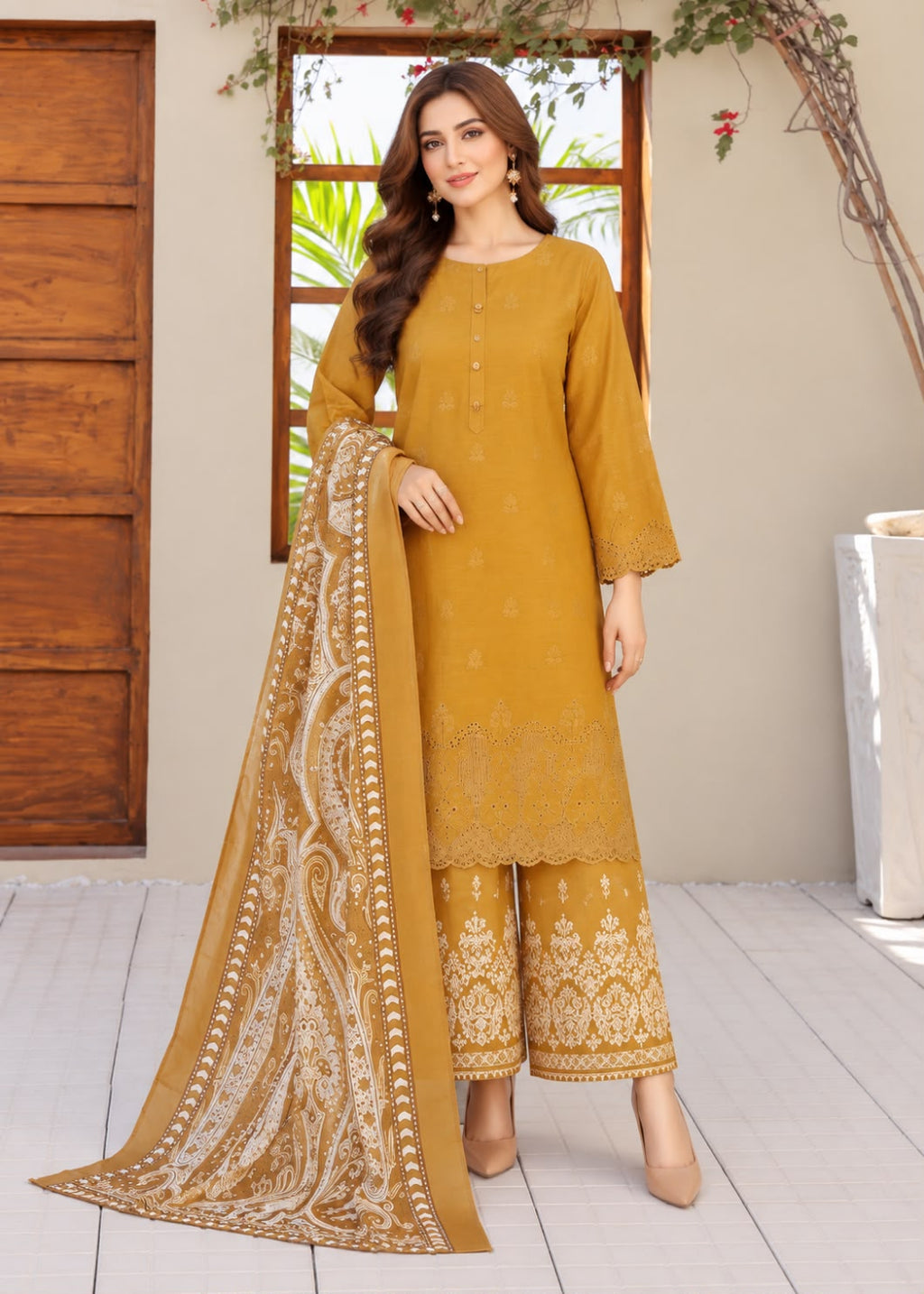HZ Khaddar Emb Chikankari 3PC
