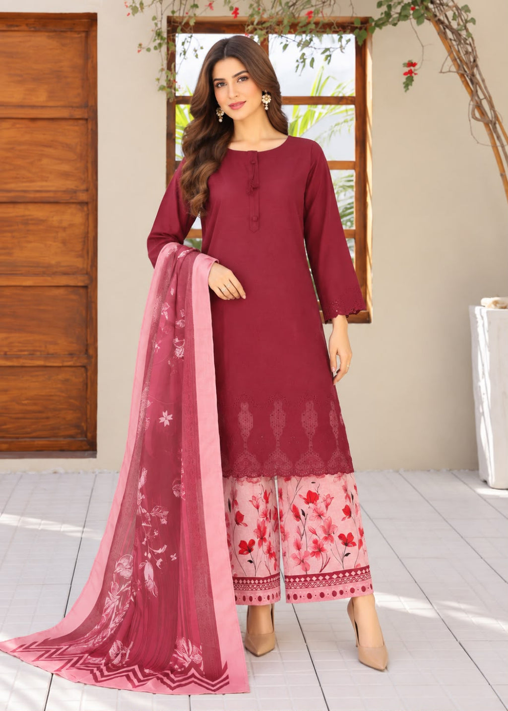 HZ Khaddar Emb Chikankari 3PC