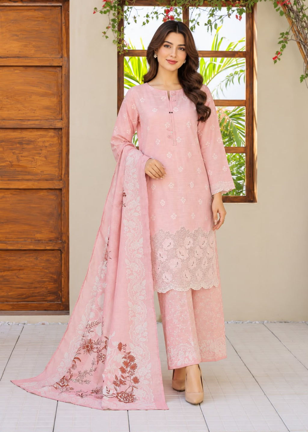 HZ Khaddar Emb Chikankari 3PC