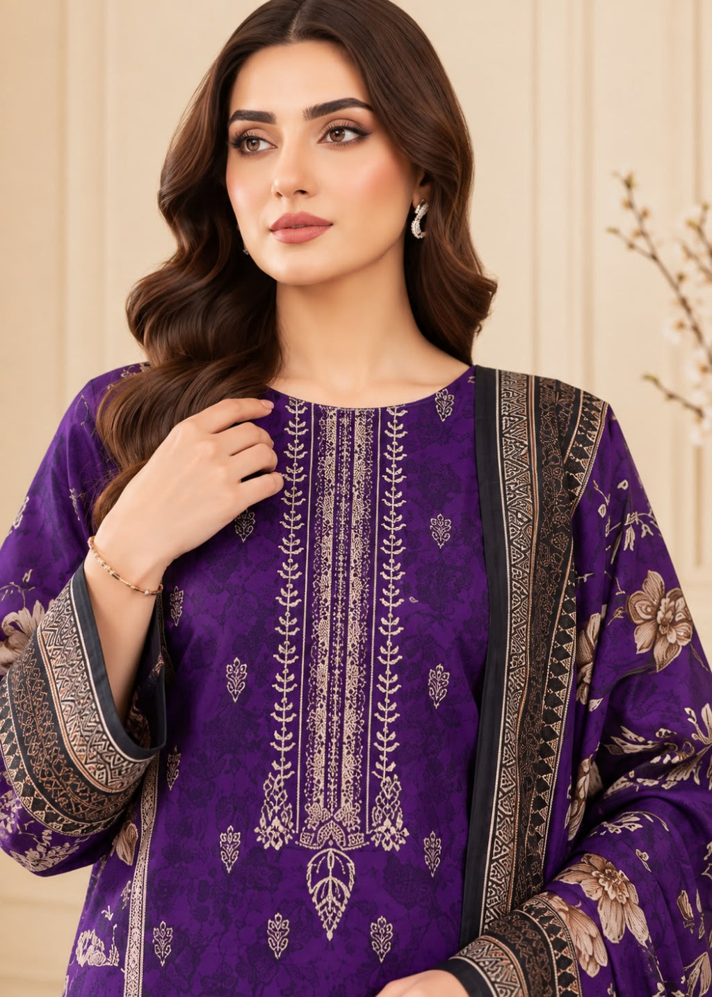 Hajra Emaan Linen 3PC