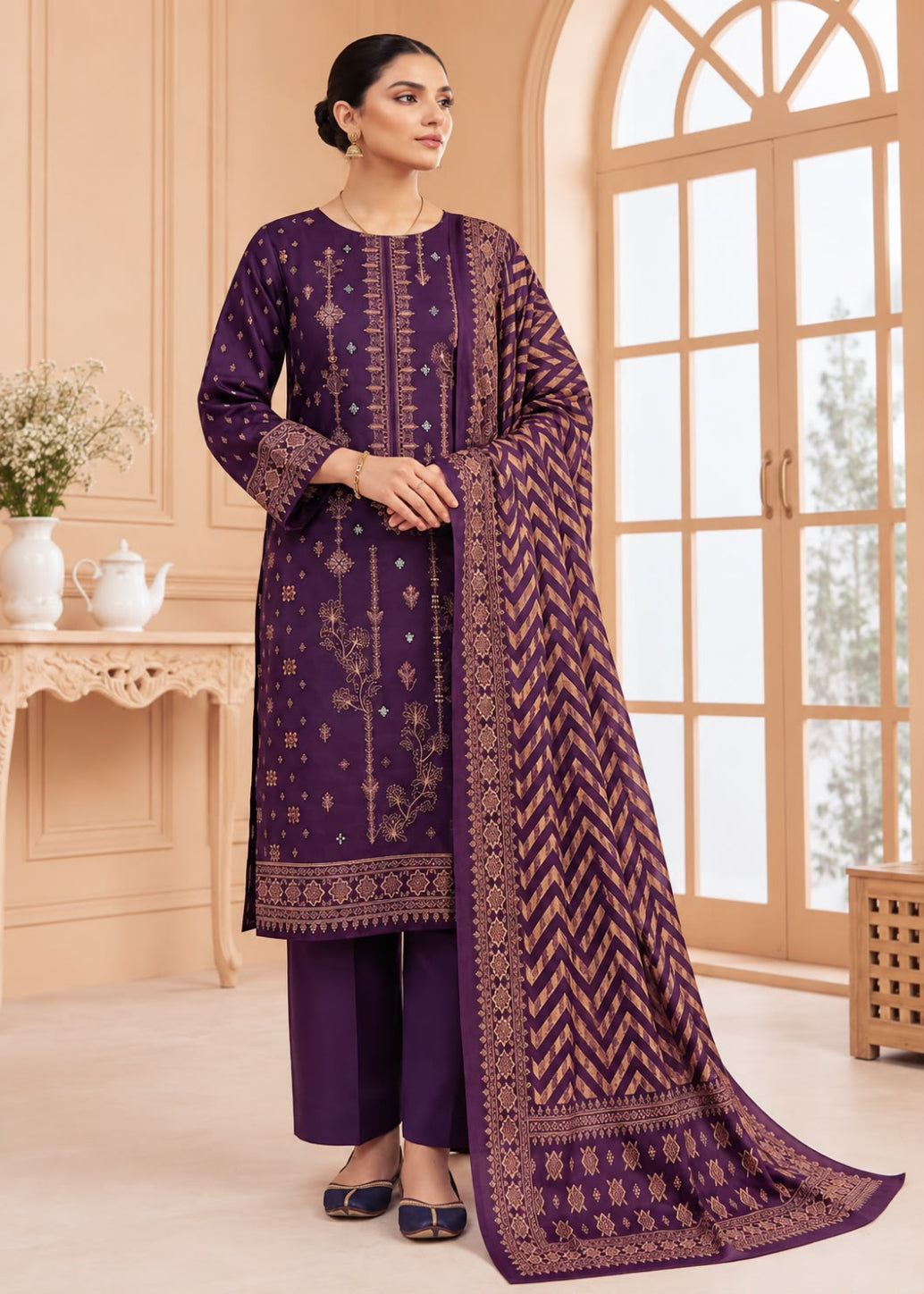 Hajra Emaan Linen 3PC