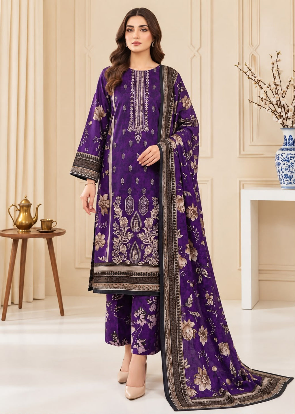 Hajra Emaan Linen 3PC