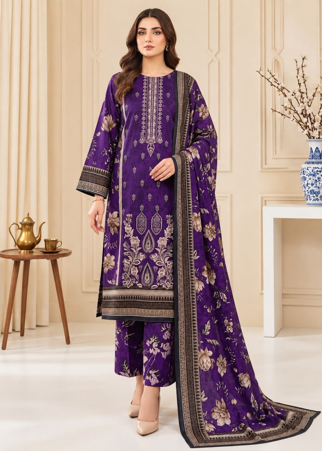 Hajra Emaan Linen 3PC