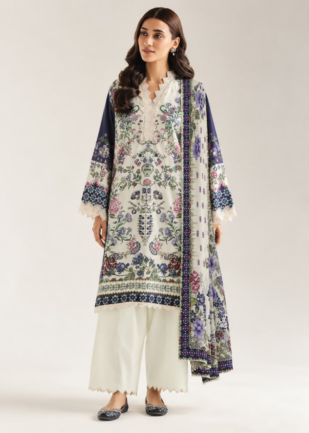 Ethnc Khaddar EMB 3PC